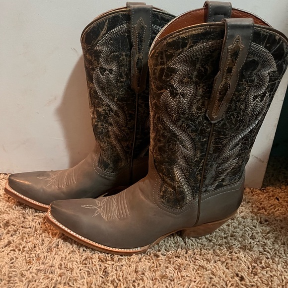 Dan Post Gray and Black Western Boots - Picture 1 of 4